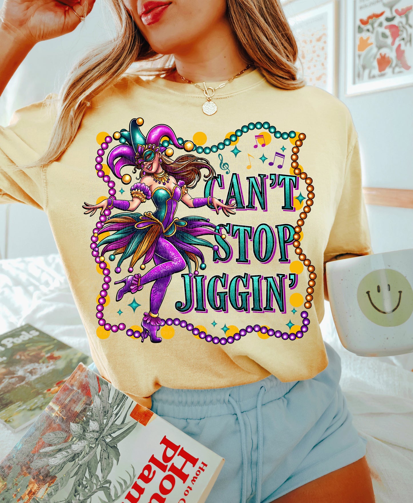 Can't Stop Jiggin Mardi Gras Tee, Mardi Gras sweatshirt for women